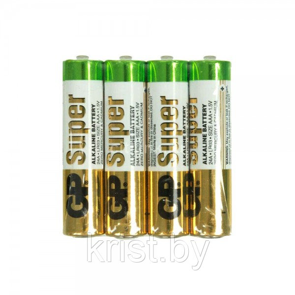 Батарейка GP Super LR03/24AU ААА, 1,5V, 4шт в плёнке