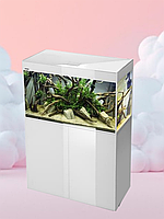 AQUAEL Аквариум GLOSSY 100 D&N  (215 л) (LT 14W SUNNY D&N 2.0-2 шт) Белый