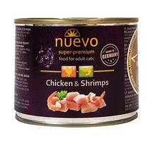 Kонсерва NUEVO для кошек с курицей и креветками, 200 г.