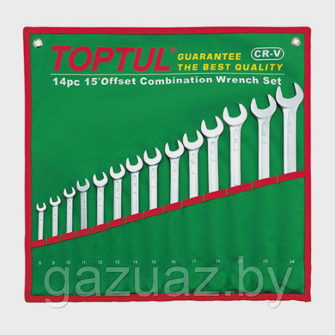 Набор рожковых ключей *TOPTUL* (8 предметов) /6-22/ арт.GAAA0812