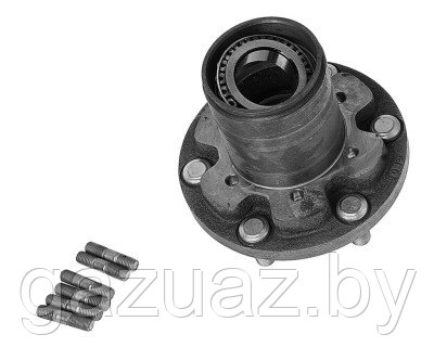 Ступица колеса ГАЗель передняя в сб. 33027-3103004 *ГАЗ* (полный привод) 4х4 (с подшипниками)