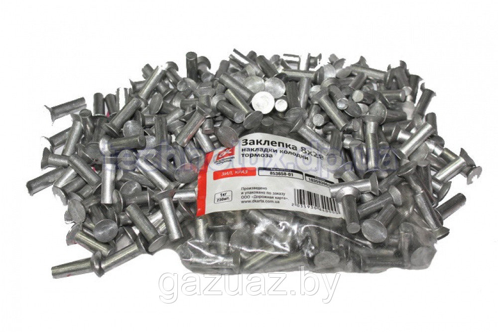 Заклепка тормозных колодок к-т (10*25) КрАЗ, ЛиАЗ, КаМАЗ (к-т 64 шт.)