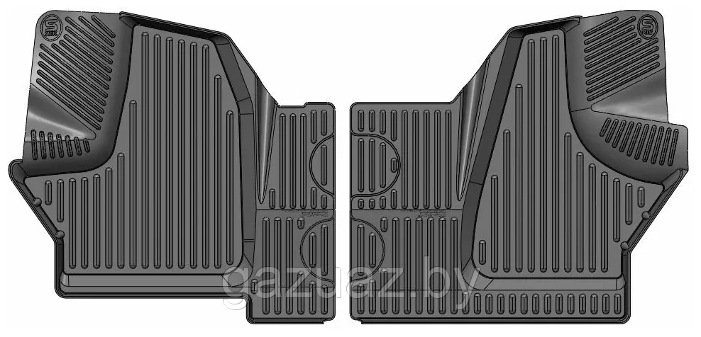 Коврики салона (резиновые) ГАЗель NEXT ФЕРМЕР (к-т 2 шт.) 2-й ряд  ДМ01.105