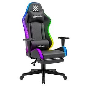 Defender игровое кресло Watcher черный,подсветка,полиуретан,64334