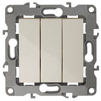 12-1107-02 Выключатель тройной 10AX-250B, Эра12, слоновая кость, Китай