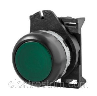 Кнопка зеленая с подсветкой без фиксации PPRL2BL (аналог Titan M22-DRL-G) IP65