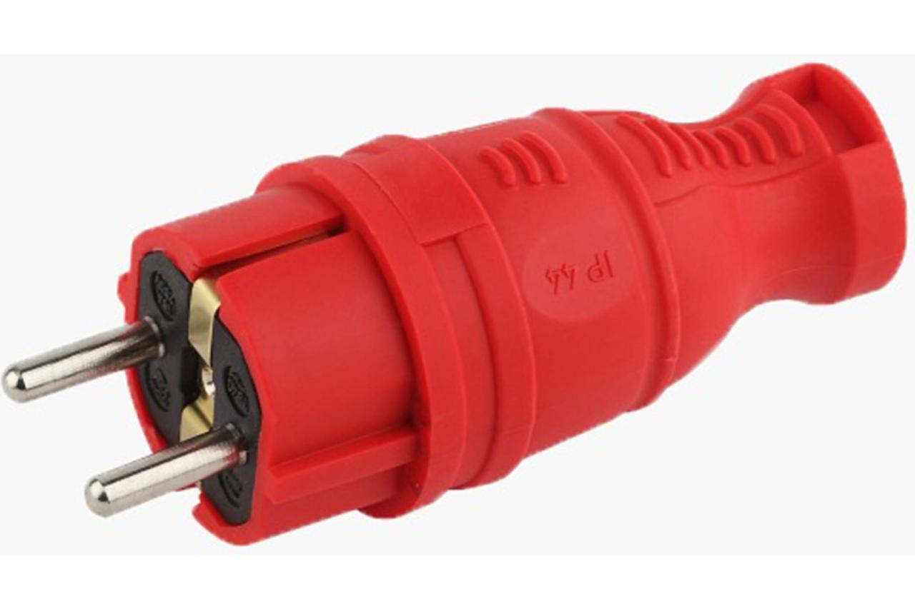 AY-KA,Вилка с/з прямая каучуковая, красная 55 115 01 , пр-во:Турция