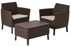 Набор уличной мебели (два кресла, столик) Salemo Balcony set, коричневый