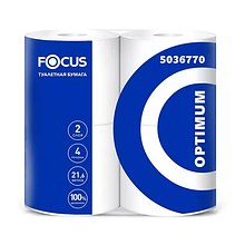 Туалетная бумага 2-слойная 100% цел. FOCUS OPTIMUM 4 рул/уп., 21,6м