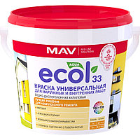 Краска Ecol 33 1л 1,4кг белая матовая