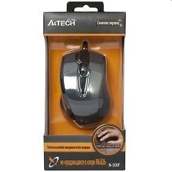 Мышь A4TECH V-Track Padless N-500F, оптическая, проводная, USB, черный