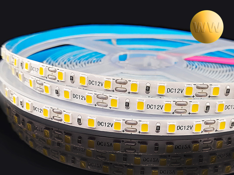 Светодиодная лента SMD 2835 120LED 12W 12V 5мм белый теплый HIGH CLASS.
