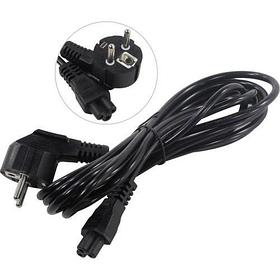 Кабель питания ноутбуков ExeGate Power PC5-3P (Евровилка Schuko- C5, VDE-250V-3*0.5mm2, медь, черный, 6A, 3м)