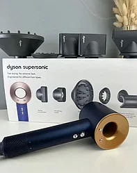 Фен для волос Dyson Supersonic HD08 (VIP Premium replica) 1 ГОД ГАРАНТИЯ СИНИЙ/ЗОЛОТО