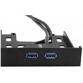 Планка USB на переднюю панель ExeGate U3H-615, 3,5", 2*USB3.0, черная, металл, подсоединение к мат. плате