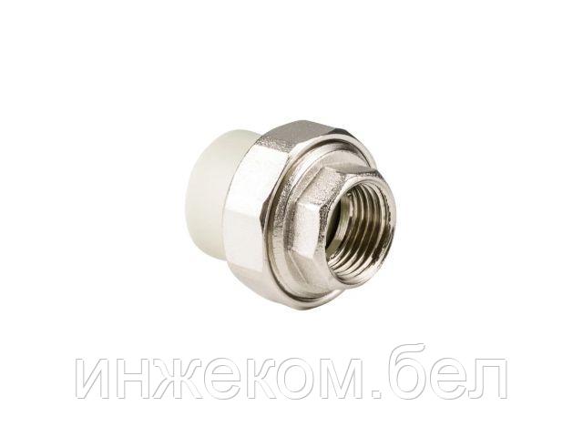 Американка ПП вн. 20х3/4", сер. РТП ( Соединение разборное внутренняя резьба полипропиленовое) (РосТурПласт)