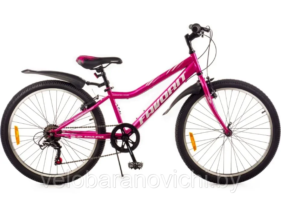 Двухколесный велосипед FAVORIT SIRIUS-24VS, 24", фуксия
