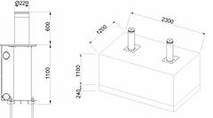 Комплект заграждения TBD 220H600 KIT (3 Bollards) TBD-220H60-3-110000011100