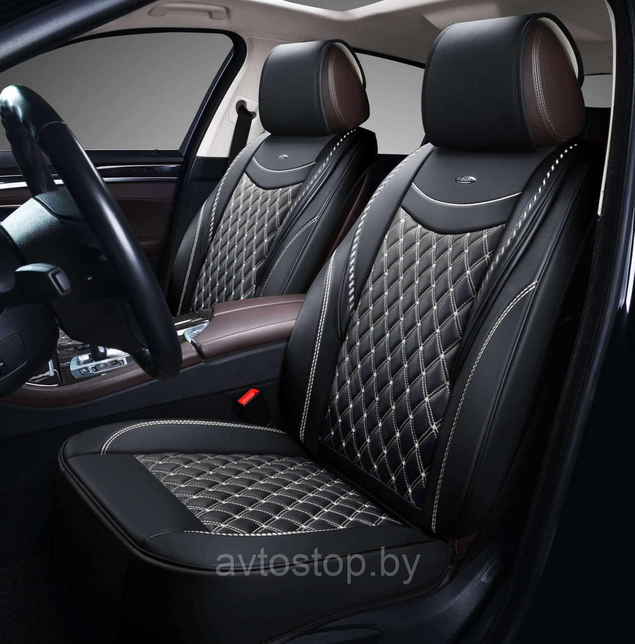 Накидки на передние сиденья (Черно-Белый),