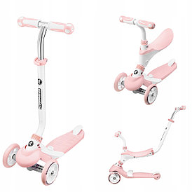 Детский самокат-каталка HyperMotion 3w1  | Pink-Blue