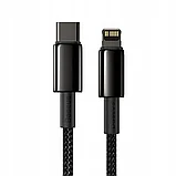 Кабель Baseus Tungsten Gold Type-C - Lightning 20W 2м Чёрный, фото 3