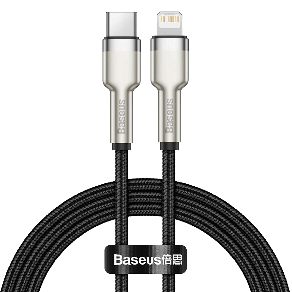 Кабель Baseus Cafule Metal Type-C - Lightning PD 20W 1м Чёрный