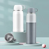 Термос Funjia Home Simple And Portable Insulation Cup 1000мл Белый, фото 4