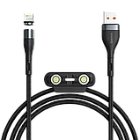 Кабель Baseus Zinc Magnetic USB - Micro USB+Lightning+Type-C 5А 1м Зеленый, фото 4