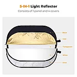 Комплект отражателей K&F Concept 5-in-1 Oval Foldable Reflector 100x150см, фото 2