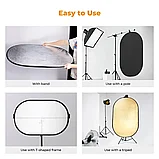 Комплект отражателей K&F Concept 5-in-1 Oval Foldable Reflector 100x150см, фото 3