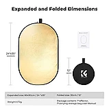 Комплект отражателей K&F Concept 5-in-1 Oval Foldable Reflector 100x150см, фото 7
