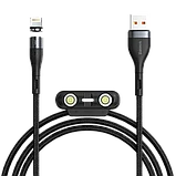 Кабель Baseus Zinc Magnetic USB - Micro USB+Lightning+Type-C 3A 1м Белый, фото 6