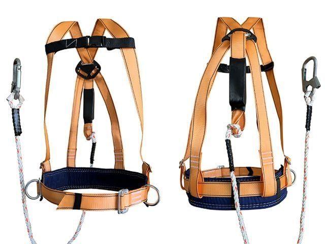 Удерживающая привязь УП-2Д+Строп В (канат)+а (амортизатор) (р-р XL) (регулировка от S до XL (обхват пояса