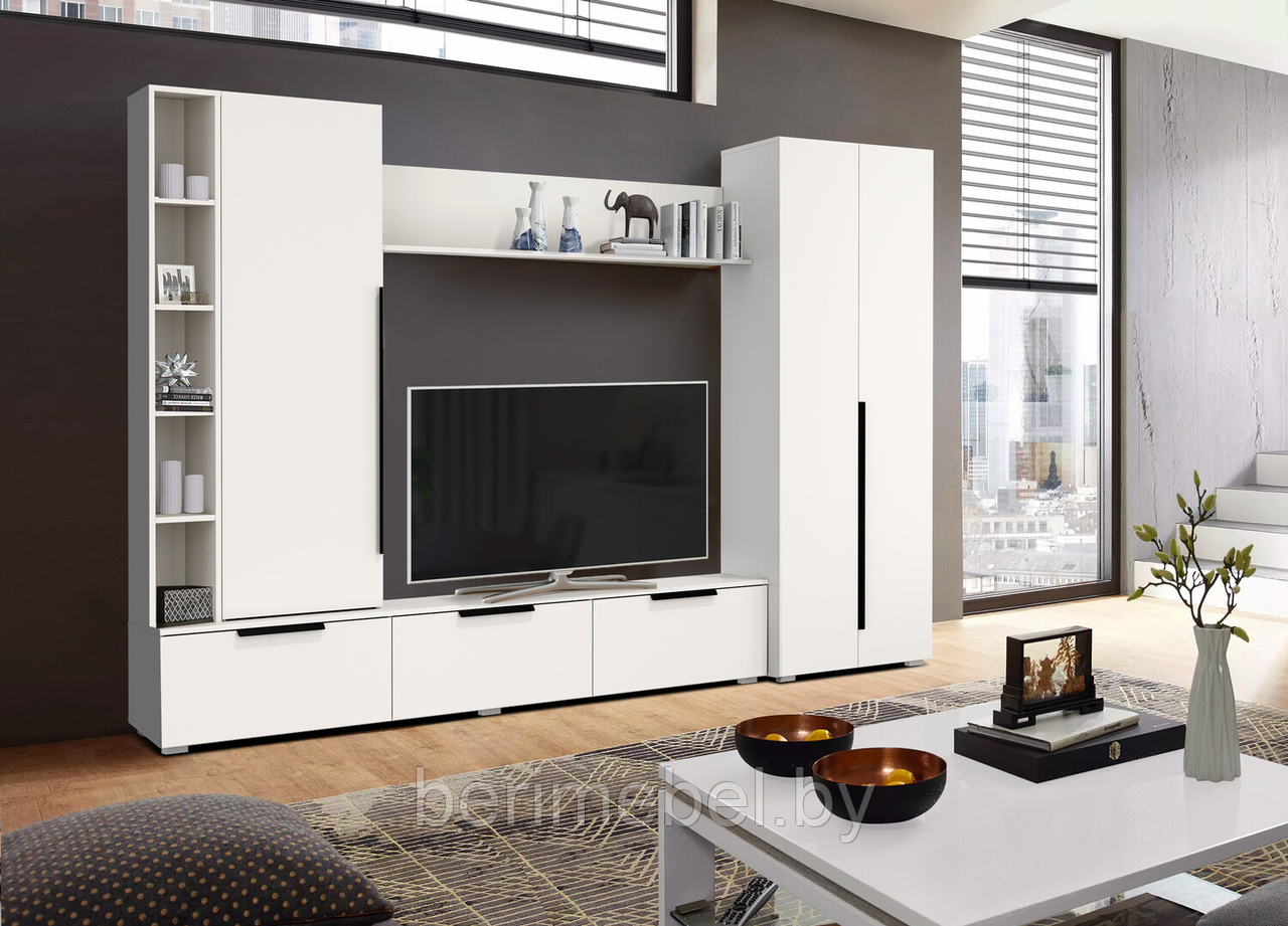 Стенка 63.02 Аккорд (белый) Олмеко