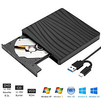 Внешний DVD привод, пишущий, USB+Type-C