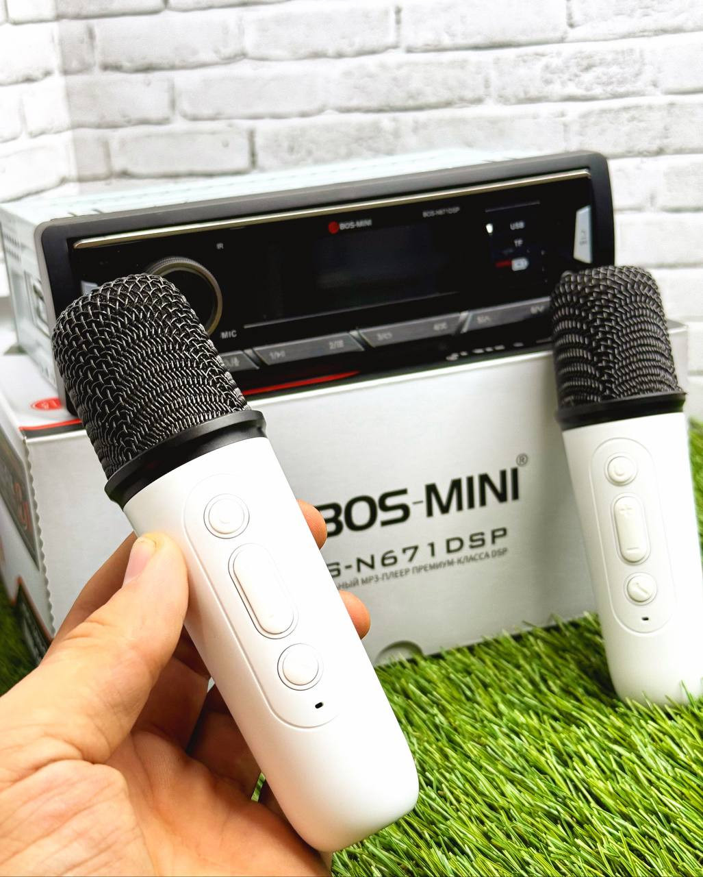 Автомагнитола BOS-MINI BOS-N671DSP 2-микрофона караоке
