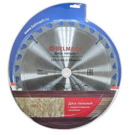 Диск пильный BELMASH 315х3,4/2,2х32/30мм 28Т