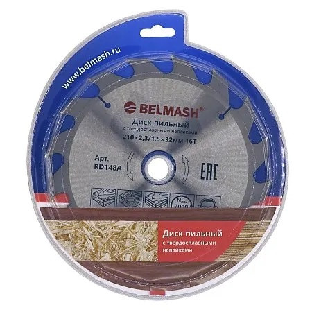 Диск пильный BELMASH 210x2,3/1,5x32/30мм 16T