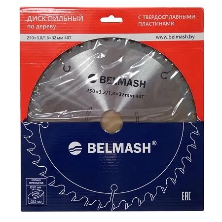 Диск пильный BELMASH 250х3,2/1,8х32/30мм 40Т