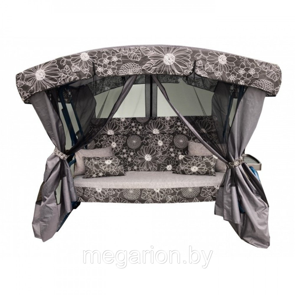 Тент 2220х1450 для садовых качелей Ранго Премиум Флора аквамарин