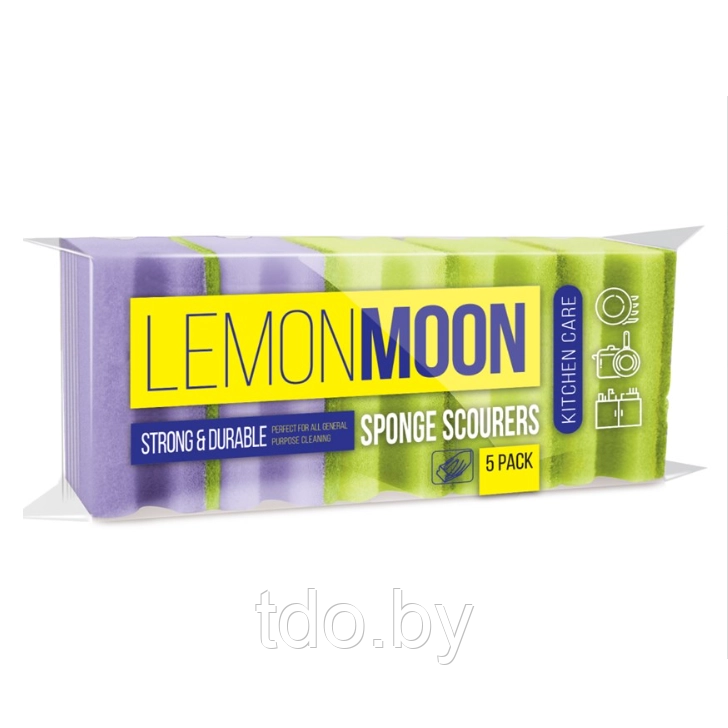 Губка для посуды фреза 96х64х42 5 шт. Lemon Moon, L002