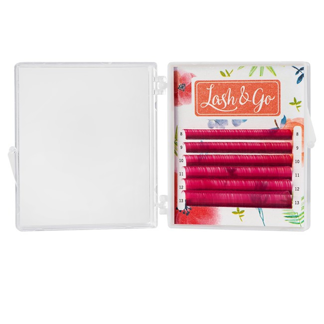 Розовые ресницы D/0,10/8-13 мм Lash&Go (6 линий)