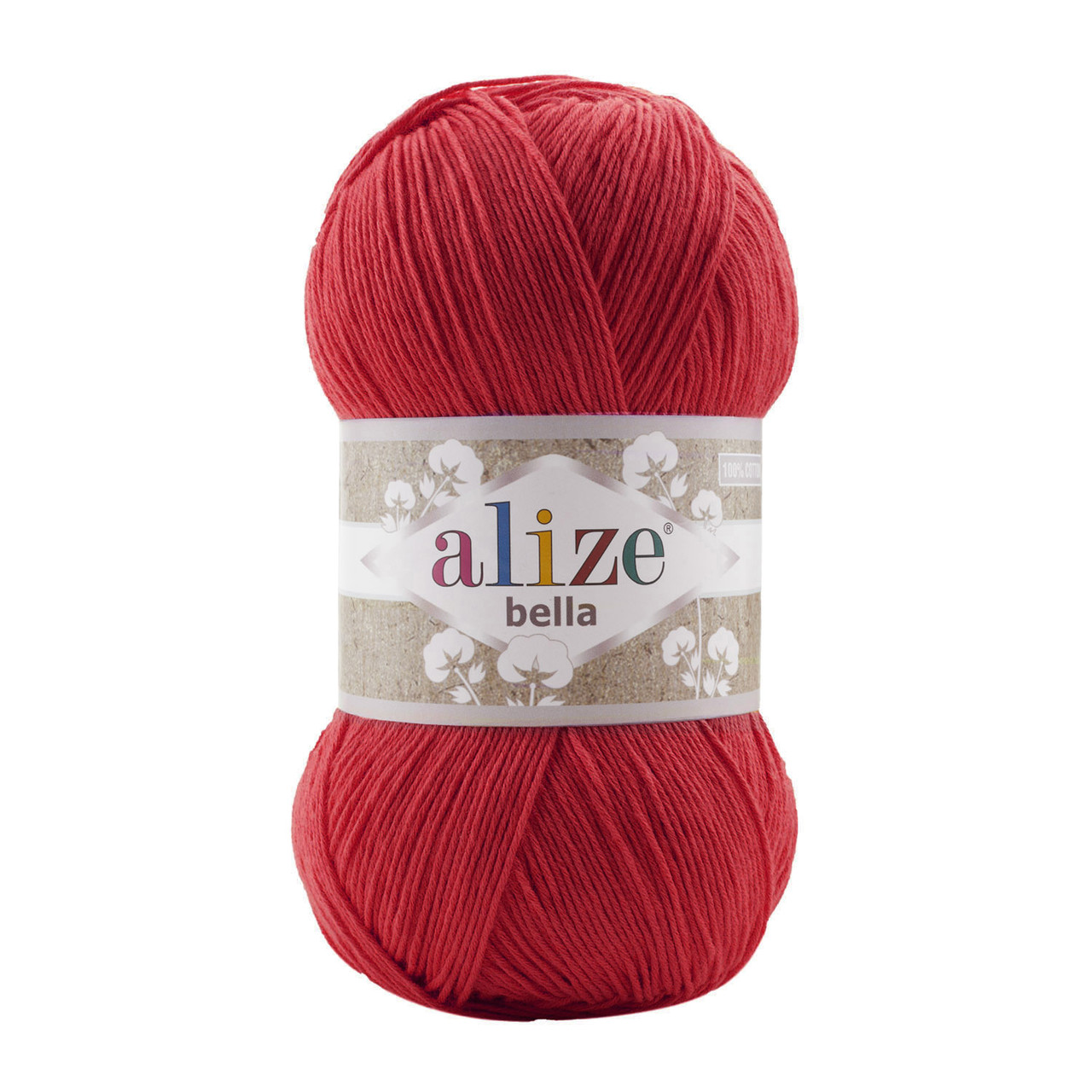 Пряжа Alize Bella (100% хлопок )100 г цвет 56 красный