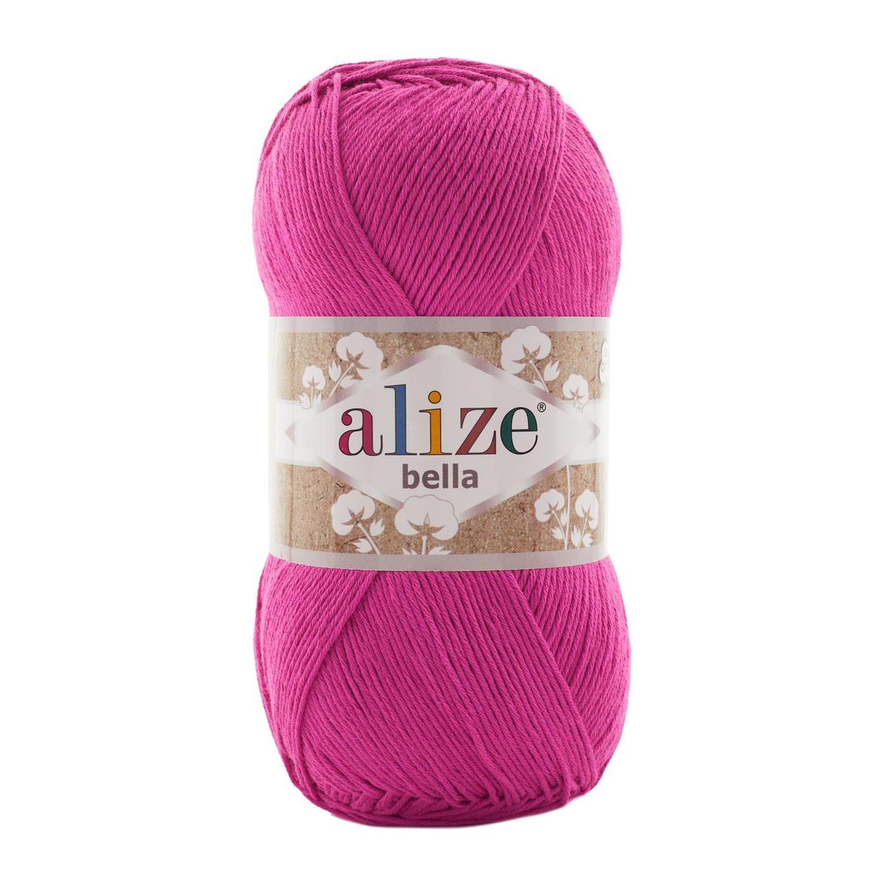Пряжа Alize Bella (100% хлопок ) 100 г цвет 822 фуксия