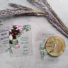 Прозрачные свадебные приглашения с Уф-печатью "Цветы", 10х15 см, фото 2