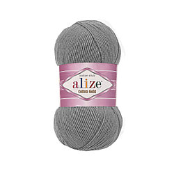 Пряжа Ализе Коттон Голд (Alize Cotton Gold ) цвет 828 серый меланж