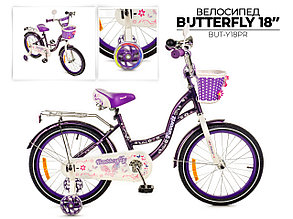 Детский двухколесный велосипед Favorit Butterfly 18" для девочки от 5 до 8 лет