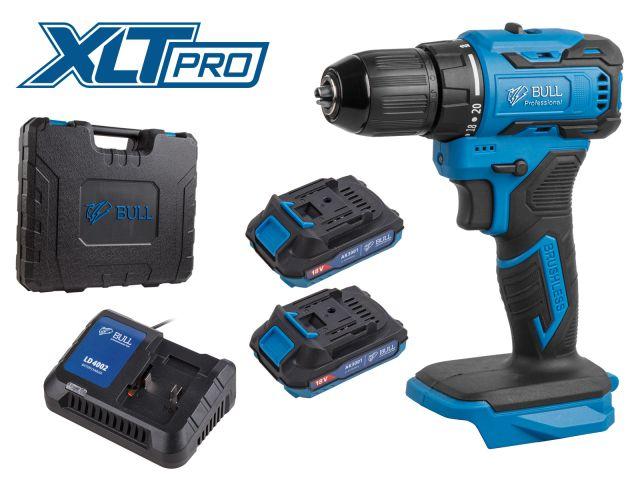 Аккум. дрель-шуруповерт BULL SR 1804 в чем. XLTpro БЕСЩЕТ., Импульс., 18 В, 45 Н*м, 2х2 А*ч, з/у 2 А (шурупы