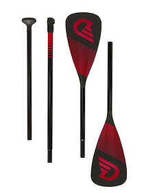Весло для Сапборда SUP-доски ДВОЙНОЕ, составное Черно-Красный