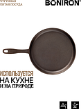Сковорода чугунная блинная BONIRON c литой ручкой диаметр 260-h15, фото 7